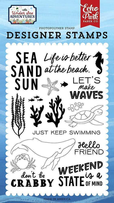 Make Waves Stamps - Under Sea Adventures - Echo Park - Clearance