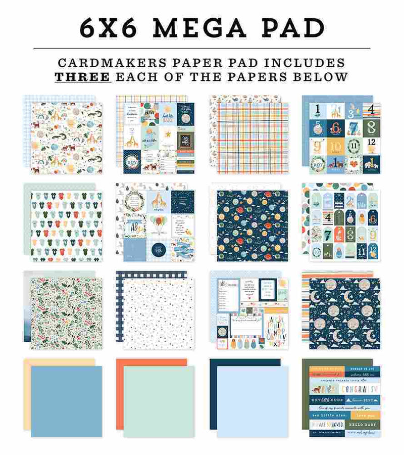 Welcome Baby Boy Cardmakers Mega Pad - Echo Park