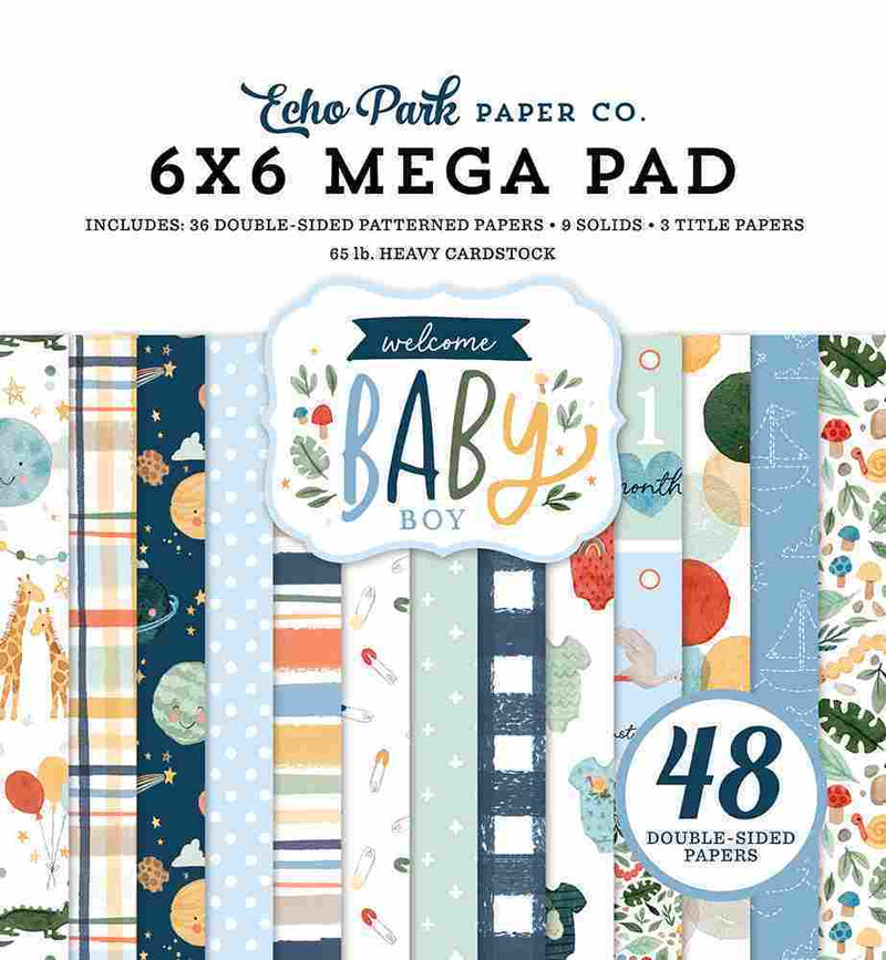 Welcome Baby Boy Cardmakers Mega Pad - Echo Park