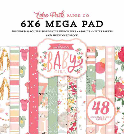 Welcome Baby Girl Cardmakers Mega Pad - Echo Park