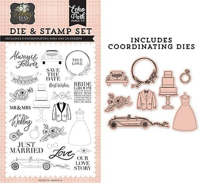 Our Love Story Die & Stamp Set - Wedding Day - Jen Allyson - Echo Park - Clearance