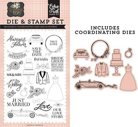 Our Love Story Die & Stamp Set - Wedding Day - Jen Allyson - Echo Park - Clearance