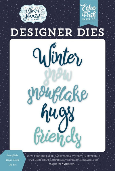 Snowflake Hugs Word Dies - Winter Magic - Echo Park