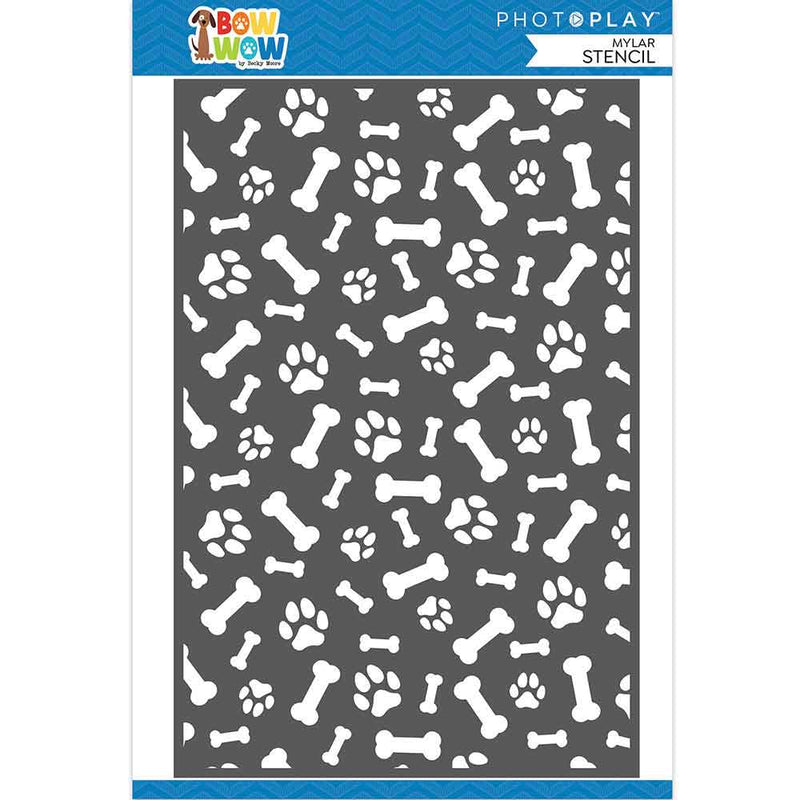 Bow Wow Stencil - Becky Moore - PhotoPlay - Clearance