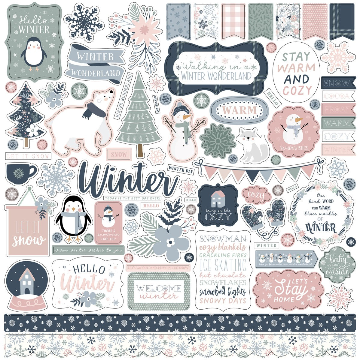 Echo Park Winterland Element Scrapbook Stickers | CraftDirect.com