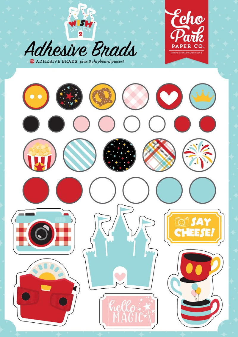 Decorative Adhesive Brads - Wish Upon A Star 02 - Echo Park