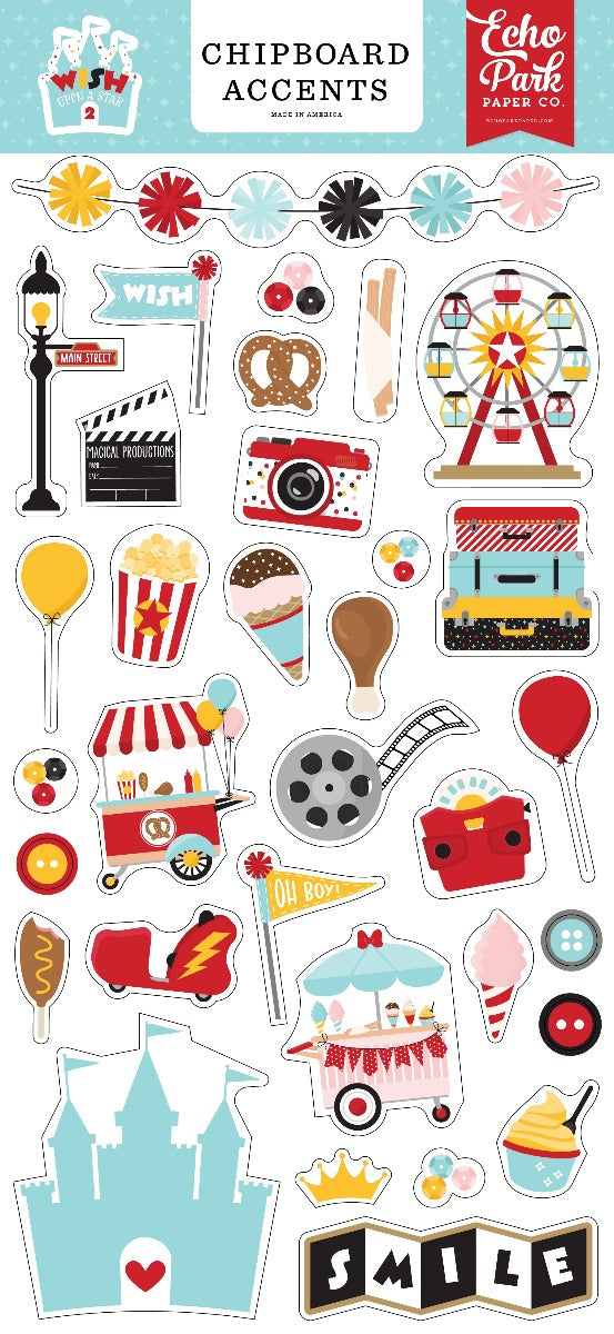 Chipboard Embellishments, 6x13 - Wish Upon A Star 02 - Echo Park